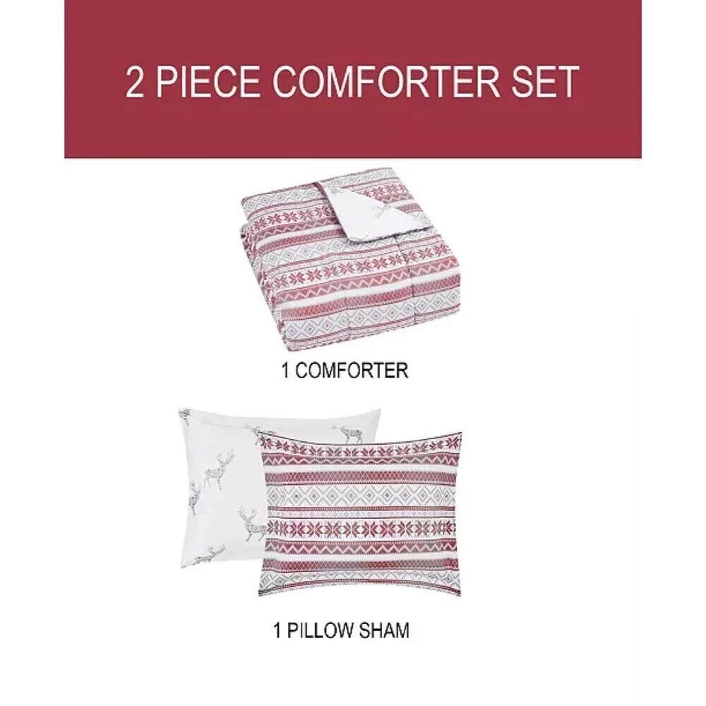 PEM AMERICA Holiday Fair Isle 2-Pc. Reversible Full/Queen Comforter Set bedding